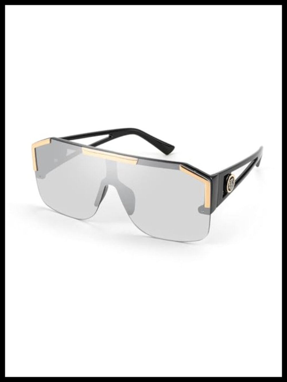 Square Oversized Sunglasses UV400 Flat Top Shield